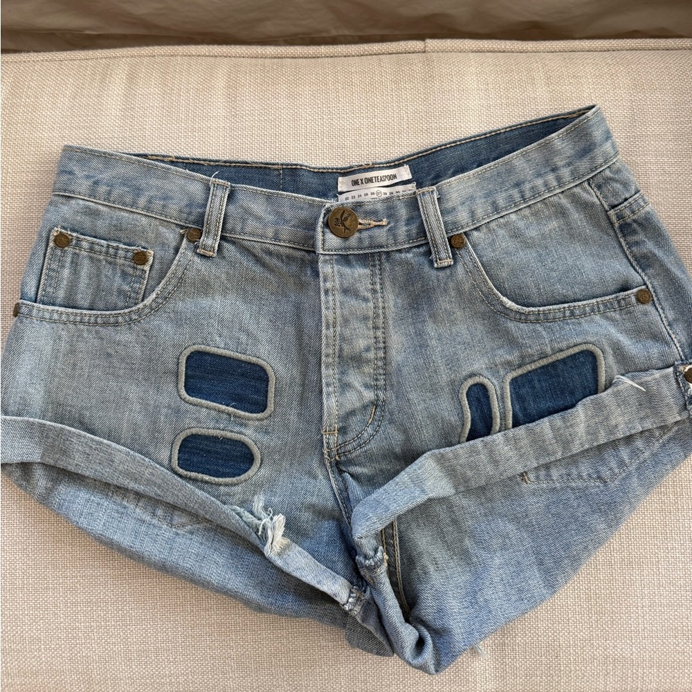 Perfect Condition One Teaspoon Light Blue Denim Shorts Size 27